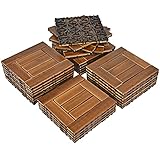 VANCASTLE 27PCS Wood Interlocking Deck Tiles 11.8