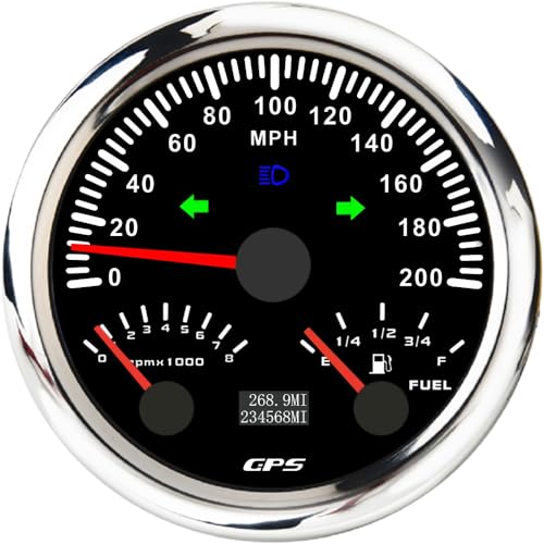 Velocímetro GPS de 85 mm con tacómetro de 8000 RPM para carreras y reloj de nivel de combustible