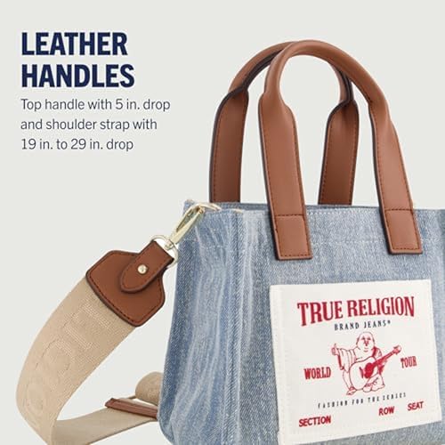 Image of True Religion Tote Bag, Women's Mini Travel Shoulder Bag with Adjustable Strap