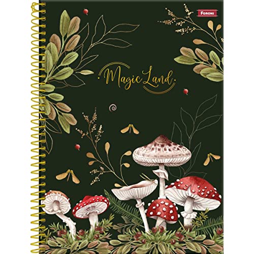 Kit de Cadernos, Foroni, Universitário, 10 Matérias, Capa Dura, Magic Land, 160 Folhas, Pacote com 4