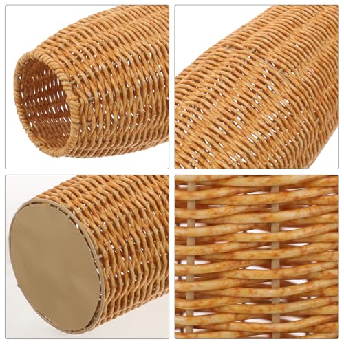Vase en imitation rotin marron idéal pour décorer un balcon moderne - 4