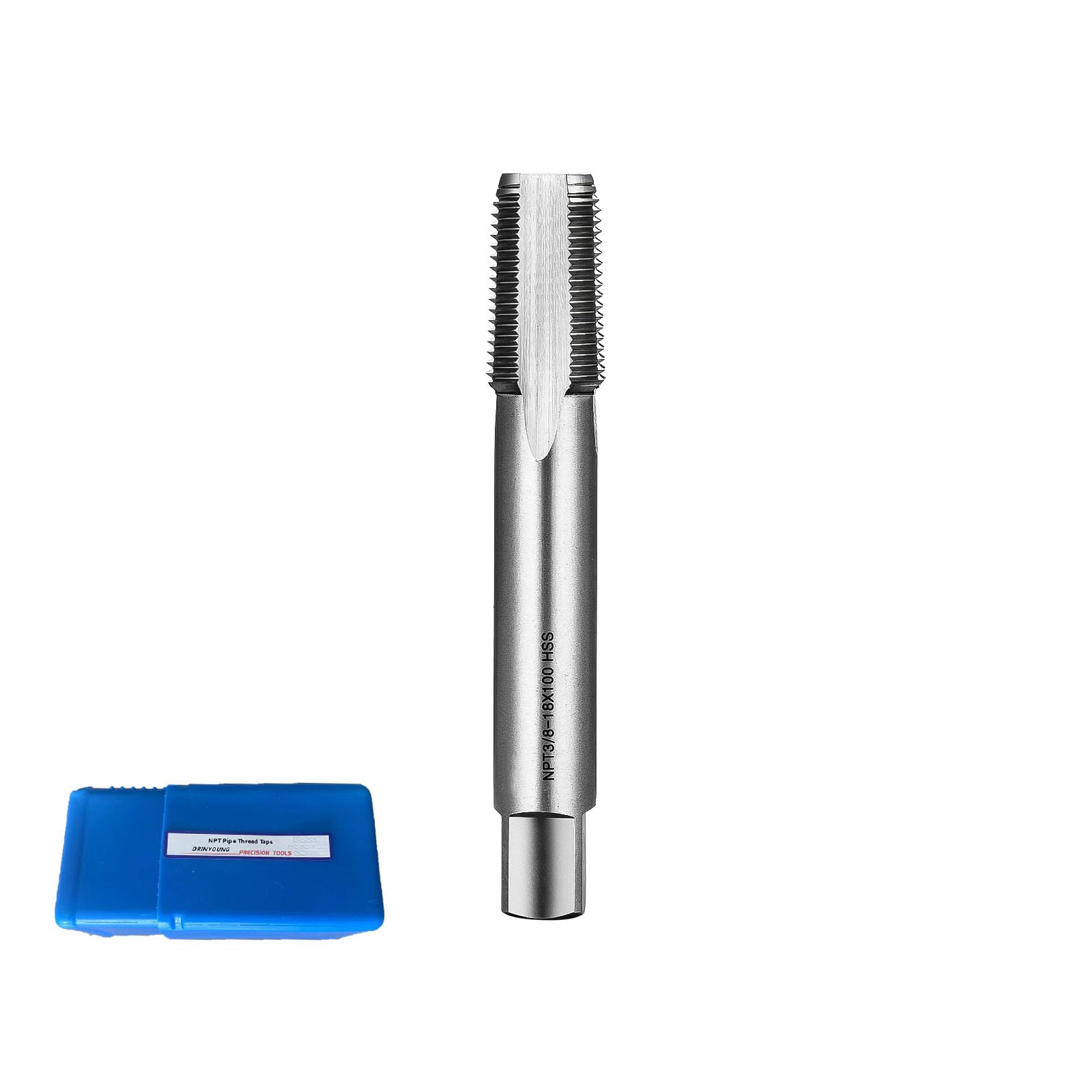 Tap Pipe Extended Pipe threadtap NPT high Speed Steel (HSS) Lengthened Taper Pipe Thread Taps DRINYOUNG (Extra Length 3/8"-18ร4 NPT)