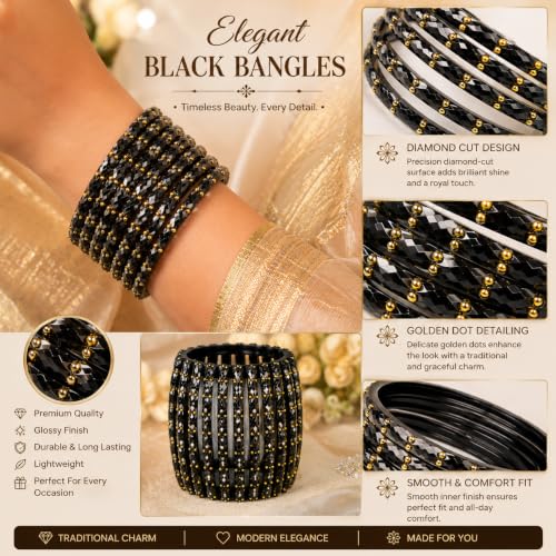 Image of JPS Plain and Glossy Finished Raindrop Glass Bangles Set for Women & Girls | Traditional Ethnic Chudi for Wedding, Party & Regular- Set of 12 Pcs of One Colour | Wedding Special