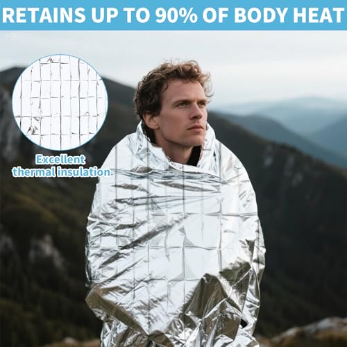 FRONTLINE Mylar Emergency Blankets 54" x 84" | Lightweight Thermal Survival Space Blanket, Waterproof & Windproof Foil Blanket for Camping, Hiking, First Aid & Disaster Preparedness (4) - Image 3