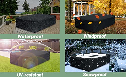 Patio Furniture Covers, Waterproof Outdoor Sectional Cover, 500D Heavy Duty Outdoor Furniture Cover, Rectangular Patio Covers For Outdoor Furniture Set, 126"X64"X28" -Black #TOP5