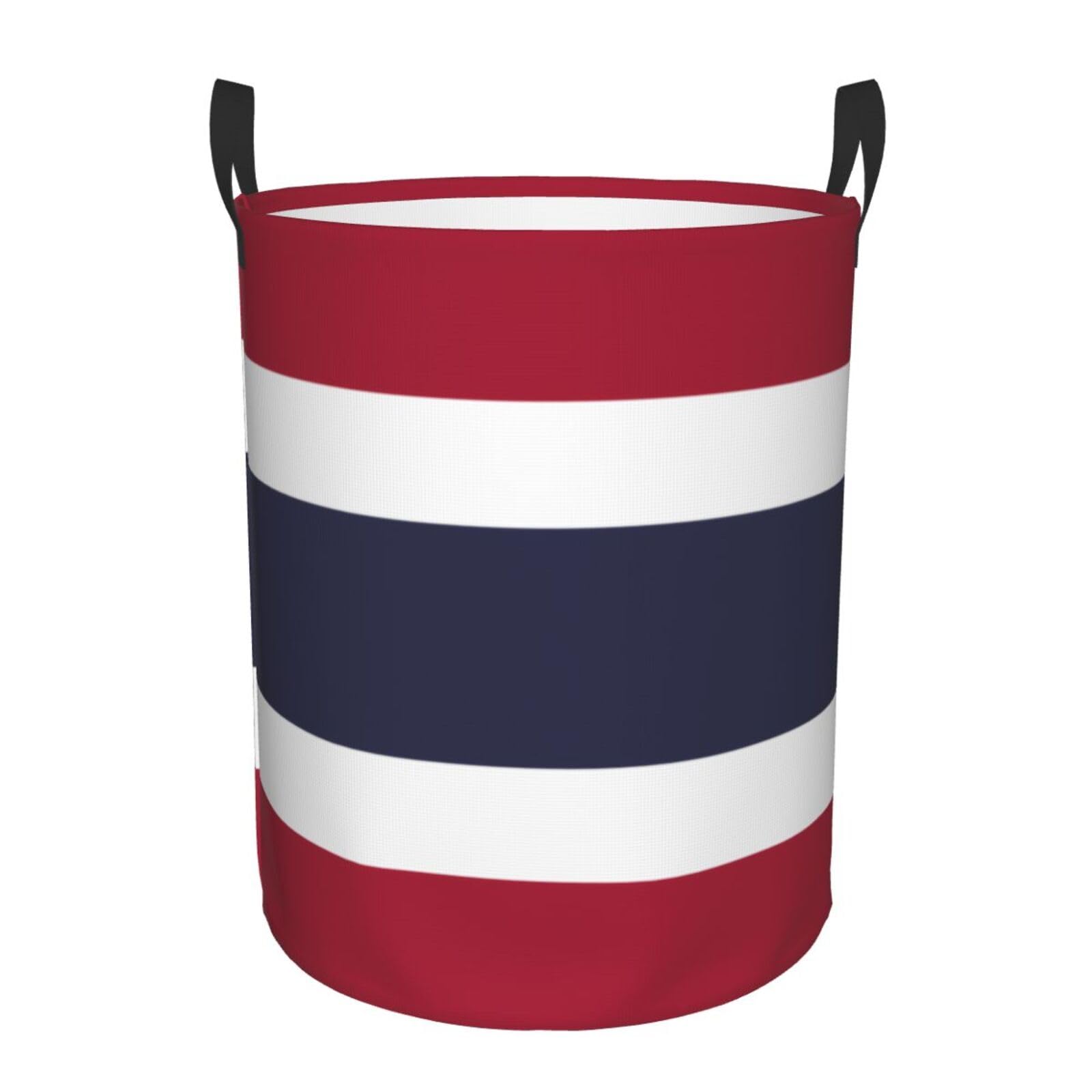 S Collapsible Thailand Flag Print Circular Hamper Round
