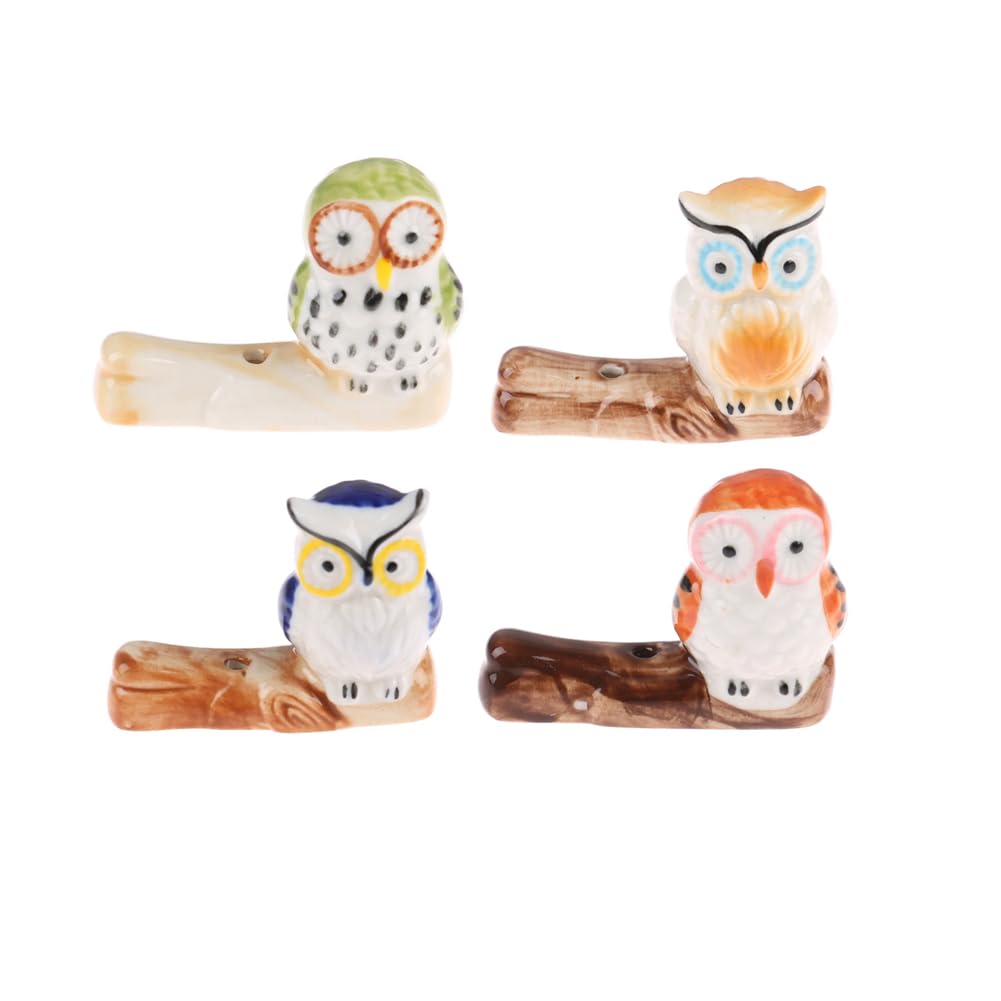 ARFUKA Incense Holder Owl Incense Stick Holder Ceramic Insence Burner Ash Catcher Insense Stand Ornament for Aromatherapy Yoga Meditation Home Living Room Office Decor Pack of 4