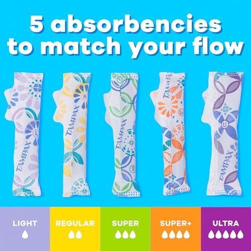 Image of Tampax Pearl Tampons for Women Multipack, Regular /Super /Super Plus Absorbency, With Leakguard Braid, Unscented, 102 Count (3 Packs of 34)