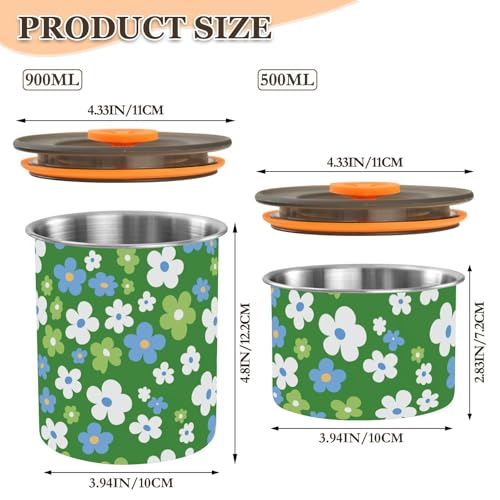 Contenedor para café acero inoxidable con diseño floral miniatura 3