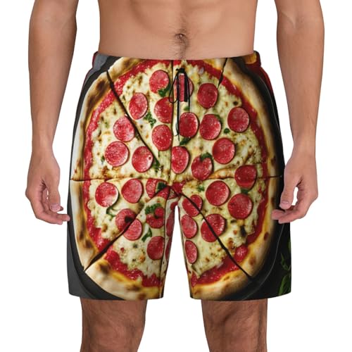 Short de bain pour homme à séchage rapide imprimé pizza léger et très respirant