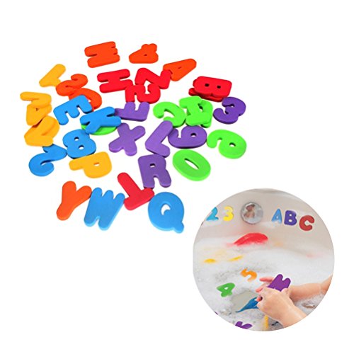 Toyvian Bebé Baño Juguete Letras Números Seguridad Educativo Aprendizaje de Agua Juguetes clásicos - 36 Piezas