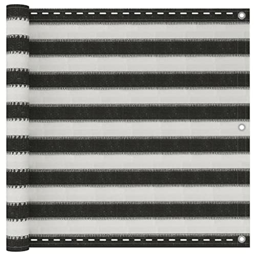 vidaXL Balkon Sichtschutz Bespannung Terrasse Windschutz Sonnenschutz Balkonbespannung Balkonverkleidung HDPE 90x300cm Anthrazit Weiß