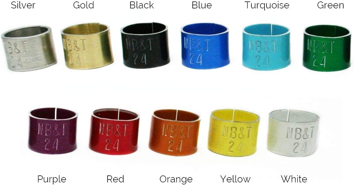 Customized Stamped Goose Leg Bands, Pack of 50 (Multiple Colors to Choose from)