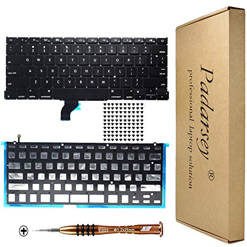Padarsey Replacement US Layout Keyboard with Backlit Backlight Compatible for MacBook Pro Retina 13