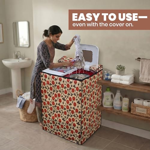 Image of DREAM CARE Waterproof & Dustproof Washing Machine Cover Top Load & Semi Automatic Suitable for 7 kg, 7.2 kg, 7.5 kg (83 x 95 x 51 cms)