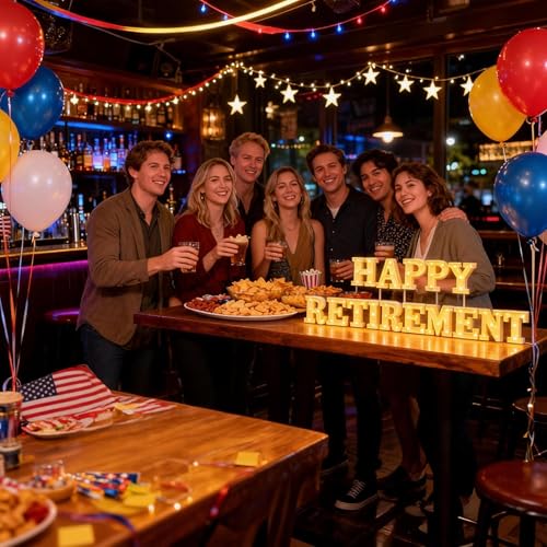 Happy Retirement Decorations Light Up Letters Decorations Set Includes 15 LED Light Letters by UBKGE - Image 4