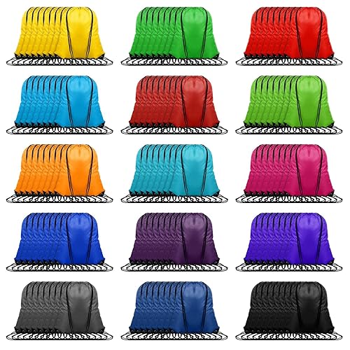Sacs à dos avec cordon pour l'école et le bricolage : lot de 120 sacs multicolores