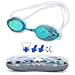Swimming Goggles ,Triathlon Glasses Anti Fog Shatterproof UV Protection,No Leaking with Silicone Nose Clip Ear Plugs and Protection Case Swimming Goggles Suit for Men Women Kids-Best Swim Goggles