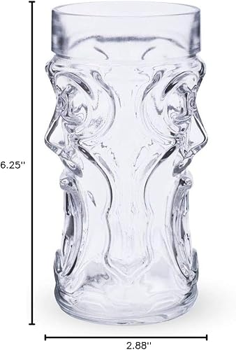 Miniatura 5 de Amz Empire Screaming Tiki Glasses - Juego de vasos de 16 onzas, 2 piezas, moderno juego de fiesta de bar con púas