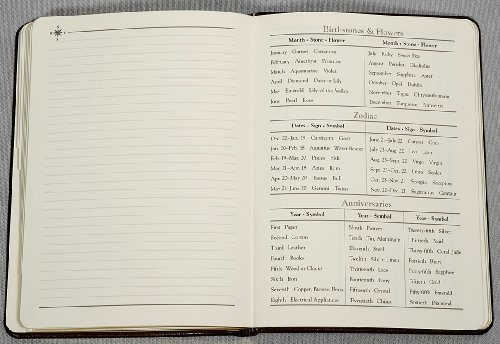 Graphic Image 7 Inch Leather Bound Desk Address Book, Genuine Calfskin Leather, 1,400 Entries, Black #TOP5