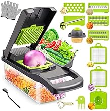 Vegetable Chopper Mandoline Slicer for Kitchen Multifunctional Veggie Choppers with Large Container 17 in 1 Vegetables Dicer Onion Potato Cutter Fruit Salad Food Garlic Dicer Cooking Gadget Gifts