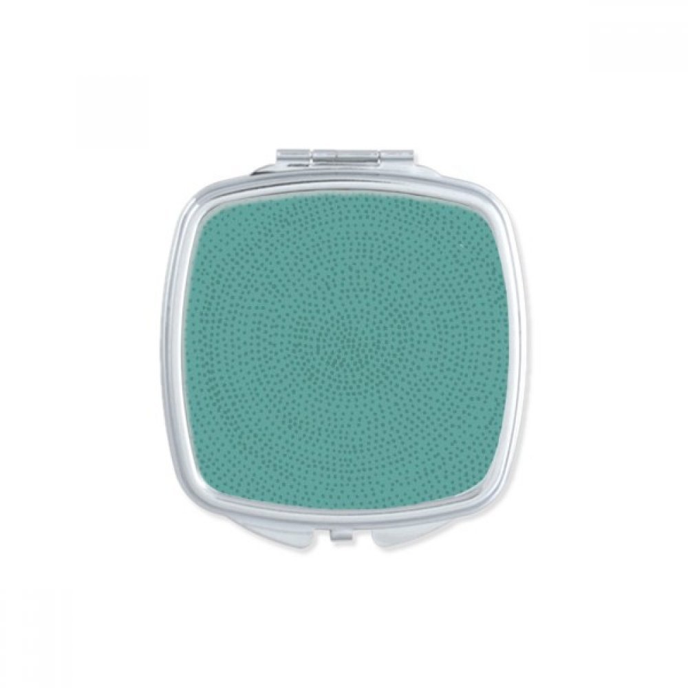 Miroir de poche carré Blue Circle avec lignes pointillées pour maquillage