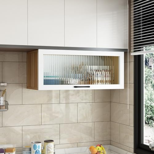 Vitrina mural estrecha de madera maciza nogal con cristal premium de 60cm 2