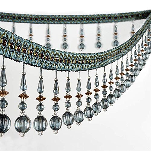 Décoration de pompon exquise, perles suspendues tressées, garniture de rideau de 4 mètres, perles suspendues tressées, frange de gland, nappe pendentif frange bricolage (couleur : 5) (couleur : 5) (