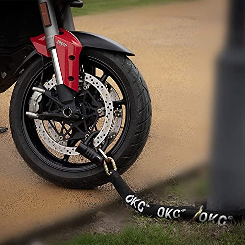 Okg Maximum Security Chain, 10 Lbs, 5 Ft X 15/32 Inch Thick Cut Proof Chain With Hardened Manganese Steel Heavy Duty Cinch Chain Anti-Theft Hexagonal Chain For Motorcycles, Trailers, And Properties #TOP4