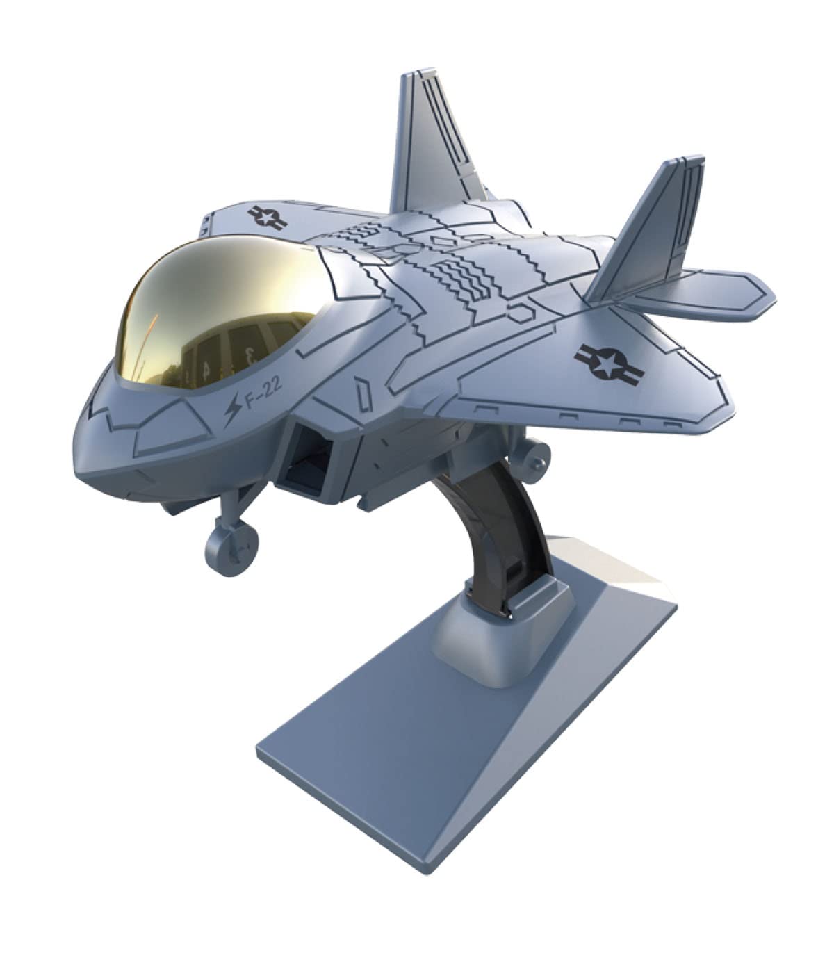 Doyusha DPM-STF-2 seria modeli z tworzywa sztucznego, wojskowy myśliwiec Stealth Fighter, z figurką myśliwca (szary), kolorowy model plastikowy