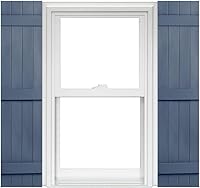 Vista 16 de Polaris Homeside 4 Board and Batten Joined Vinyl Shutters - 1 par de persianas de vinilo de 14-1/2 pulgadas x 35 pulgadas - 930 Blanco