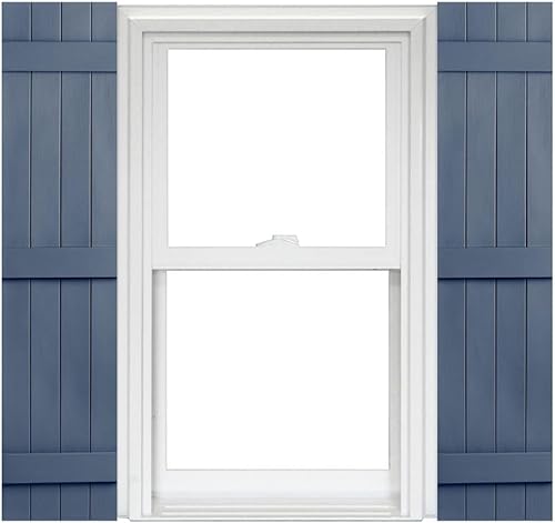 Miniatura 5 de Polaris Homeside 4 Board and Batten Joined Vinyl Shutters - 1 par de persianas de vinilo de 14-12 pulgadas x 63 pulgadas - 410 Gris