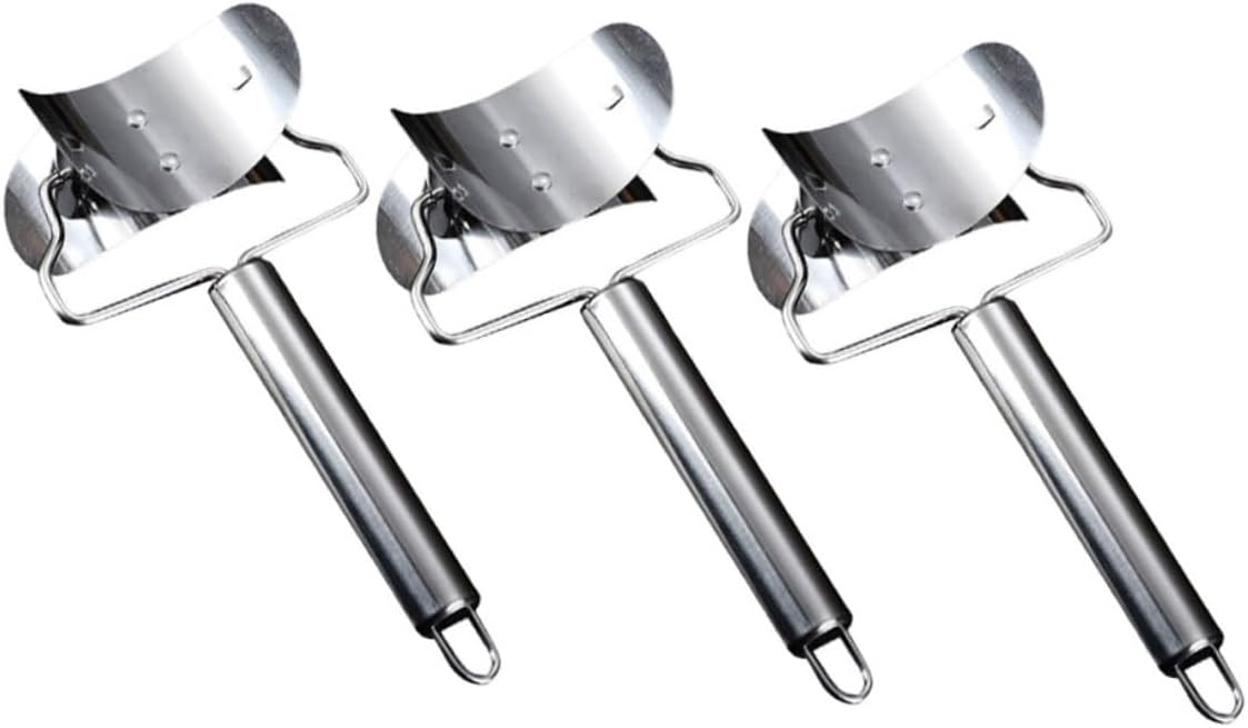 3pcs Stainless Steel Dumpling Skin Cutter Tool for Kitchen Manual Ergonomic Rolling Accessory Precision Cutter for Wonton and Dumplings Essential Kitchen Supplies