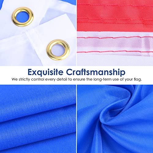 Image of AhfuLife 2 Pcs Romania Flag 3x5 Ft, Large Romania National Flags foe Outside - Double Side with Brass Eyelets for Olympic Party Decorations, Bar Garden Street Decoration Indoor Outdoor