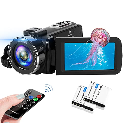 Video Camera 2.7K Camcorder 42MP 18X Digital Camera Video Camera for YouTube 3.0inch Flip Screen Camcorder Vlogging Camera with Remote Control and Two Batteries