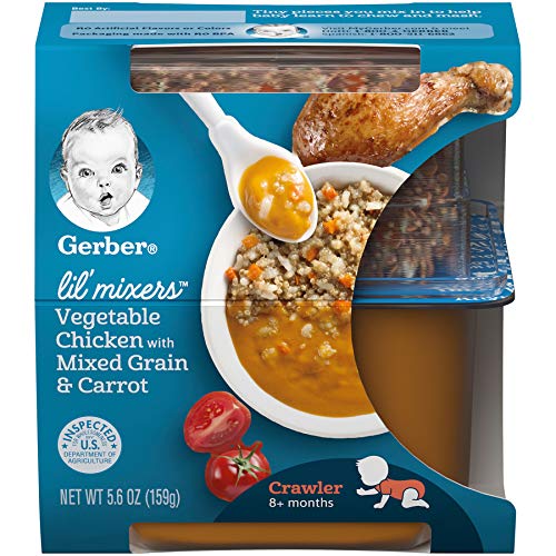 Gerber Purees Purees Crawler Lil' Mixers Rice and Quinoa with Chicken Vegetable Rice, 6 Count(Cover may vary)