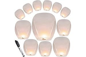 30 Pack of White Chinese Lanterns to Release in Heaven, Delivering Your...