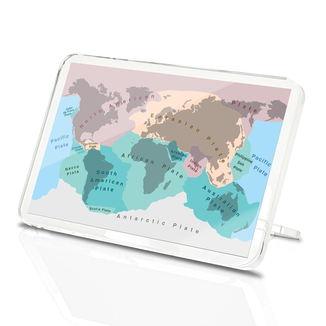 Classic Rectangle Magnet with Stand - Tectonic Plates Planet Earth - Fridge Locker Office Whiteboard Toolbox #60617