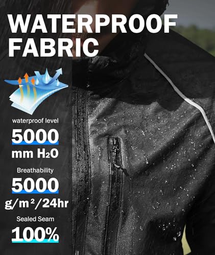 Image of SWISSWELL Mens Cycling Rain Jacket Waterproof Lightweight Windbreaker Jackets for Men Raincoat with Hood