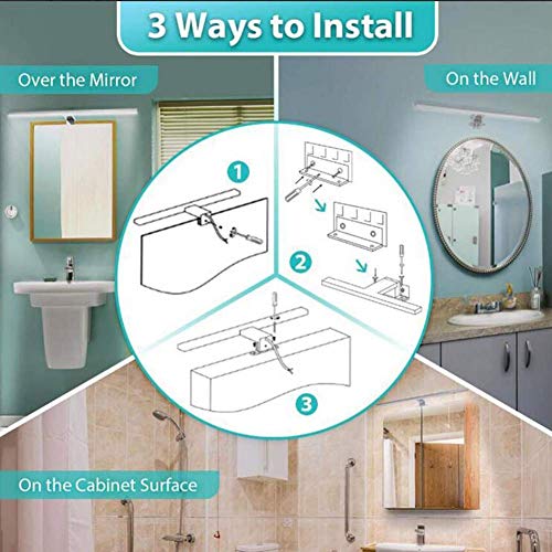 Espejo de baño LED con luz frontal regulable y aplique de pared ultrabrillante 4