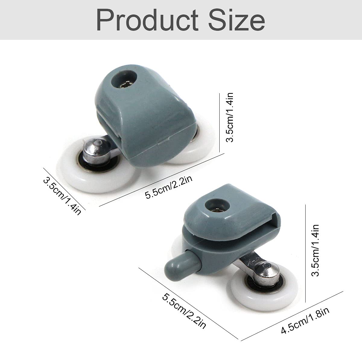 Set of 4 Shower Cubicle Rollers 25 mm Double Roller for Shower Doors Shower Cubicle Roller Pulley Shower Door Durable Double Sliding Door Glass Doors with a Thickness of Approx. 3 to 6 mm - Image 2