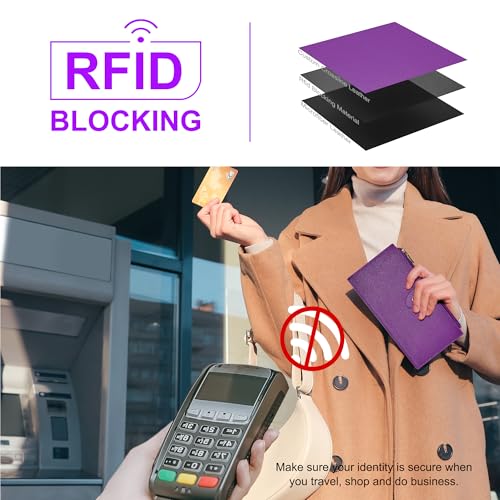 Image of Travelambo RFID Wallet Women Large Size Bifold Multi Card Wallet Case with Zipper Pocke Credit Card Holder for Women