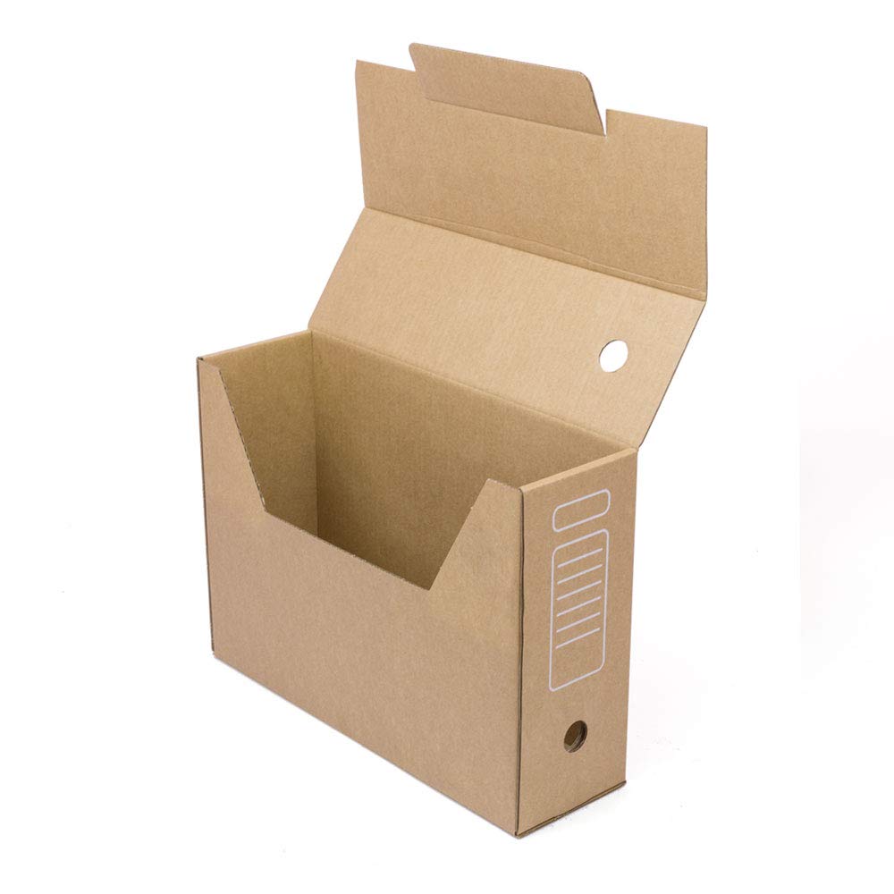 Confezione da 20 Scatole Archivio Definitivo Automontanti A4 – Cartone Ondulato 3 mm, Chiusura Automatica Senza Nastro, 100% Riciclabili, dimensioni: 36x10,3x27,1 cm, colore marrone