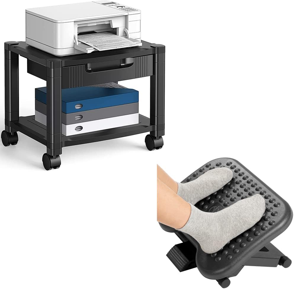 HUANUO Adjustable Under Desk Footrest, HUANUO Printer