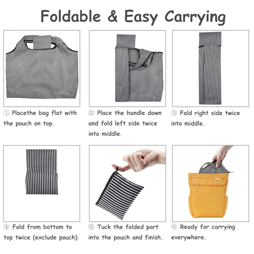 FenFang Einkaufstasche Faltbar Groß, Einkaufsbeutel Stoff Wiederverwendbare, Mehrwegtasche Faltbare Tasche Leichte Schnelltrocknend für Einkauf Reise Ausflug, 56 X 67 cm (Weiß)