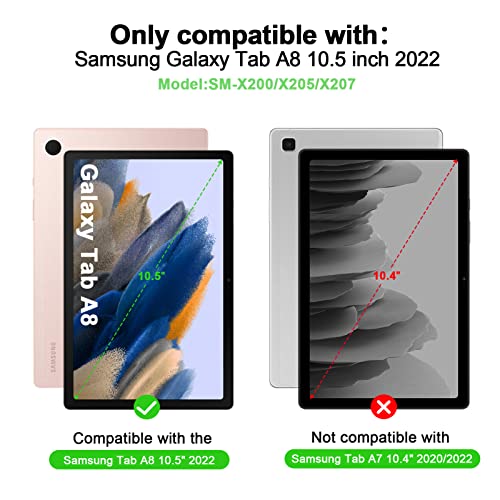 Gokoco For Samsung Galaxy Tab A8 Keyboard Case,10.5 Inch 2022 Model (Sm-X200/X205/X207),Rechargable Wireless Bluetooth Keyboard With S Pen Holder-Pink #TOP1