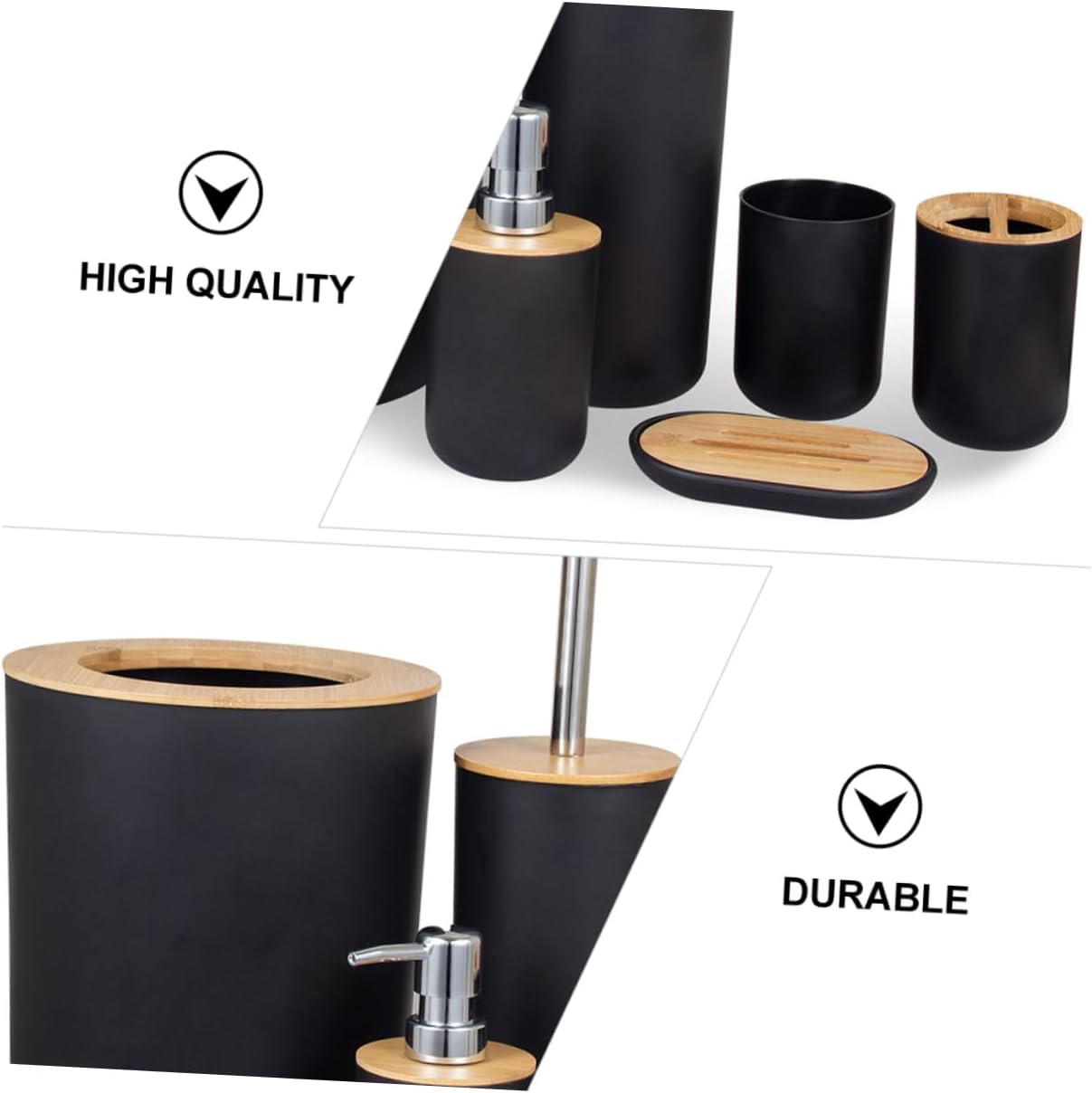 1Set Bathroom Accessory Trash Can Toothbrush Holder Lotion Bottle Soap Dish Mouthwash Cup Elegant Bathroom Essentials