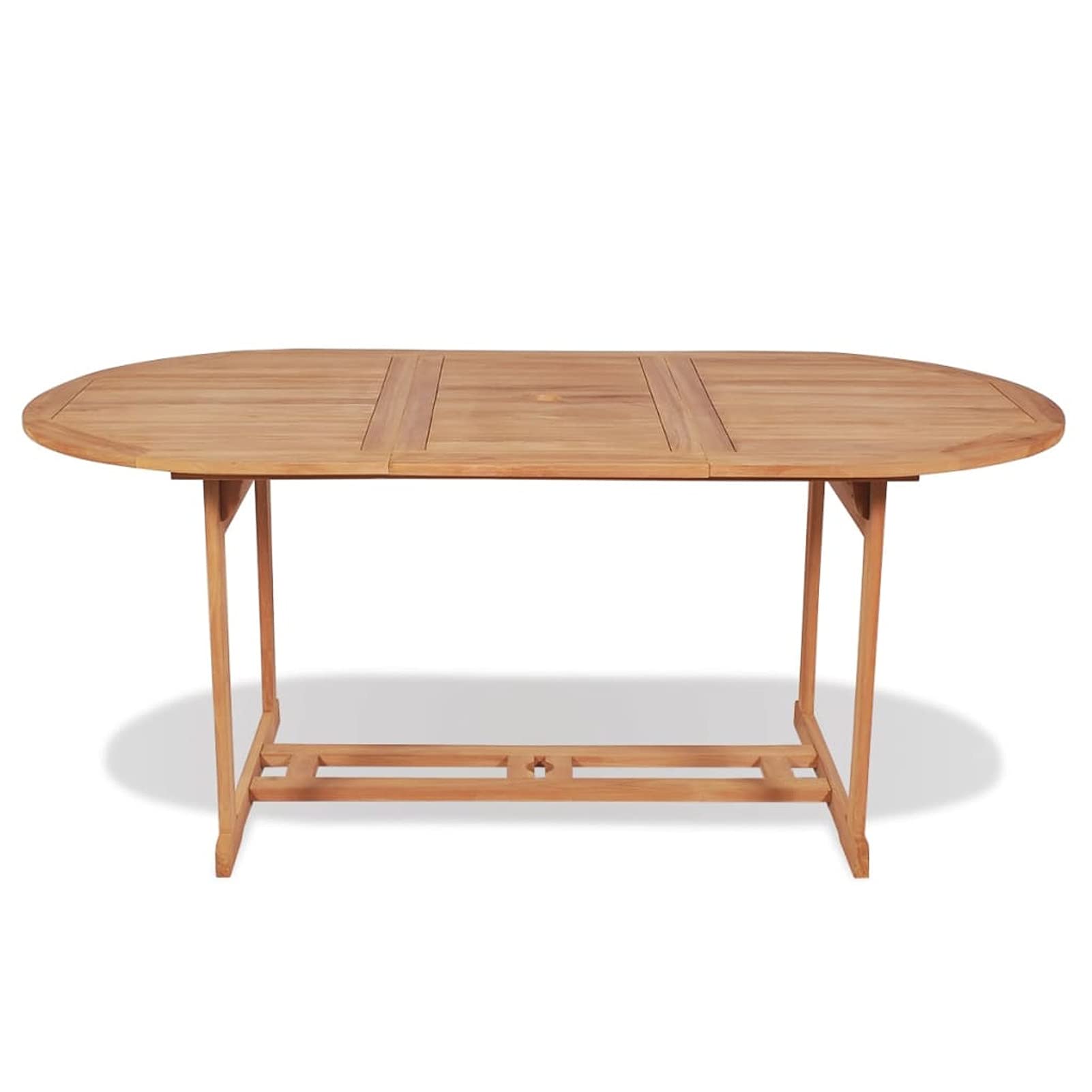 Tavolo da giardino in legno massello di teak, 180 x 90 x 75 cm, mobili da pranzo per esterni, balcone, picnic, cortile, patio e campeggio