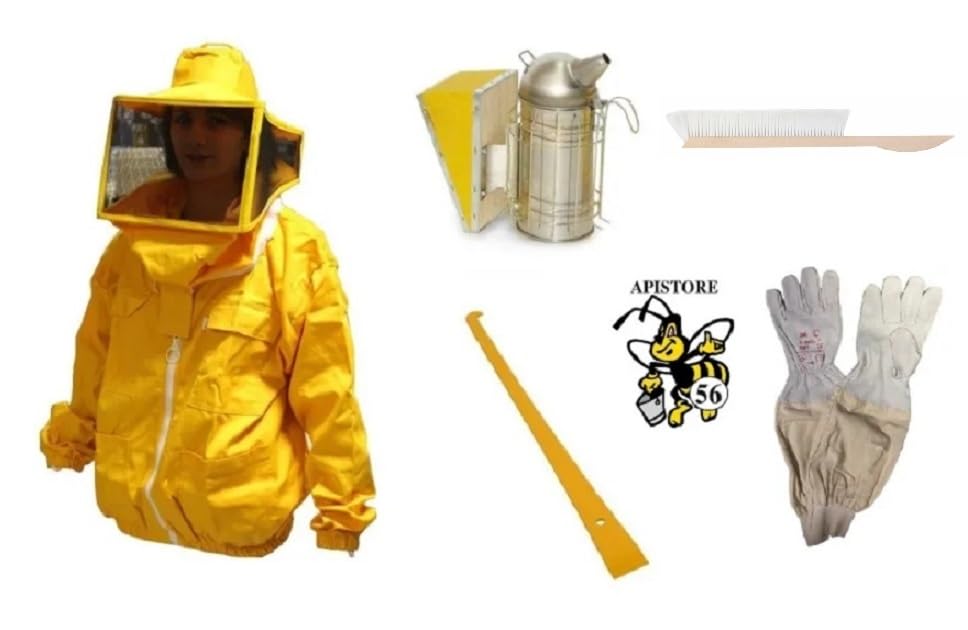 Kit base per diventare apicoltore con camiciotto (Guanti 9 - camiciotto M)