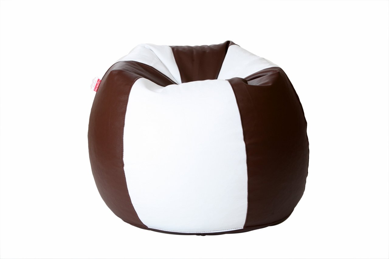 Comfy Bean Bags XXXL Bean Bag Filled with Beans Filler (Brown and White